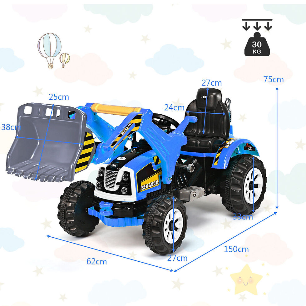 Thumbnail: DORTALA 12V Battery Powered Kids Ride On Excavator Children Electric Motorized T