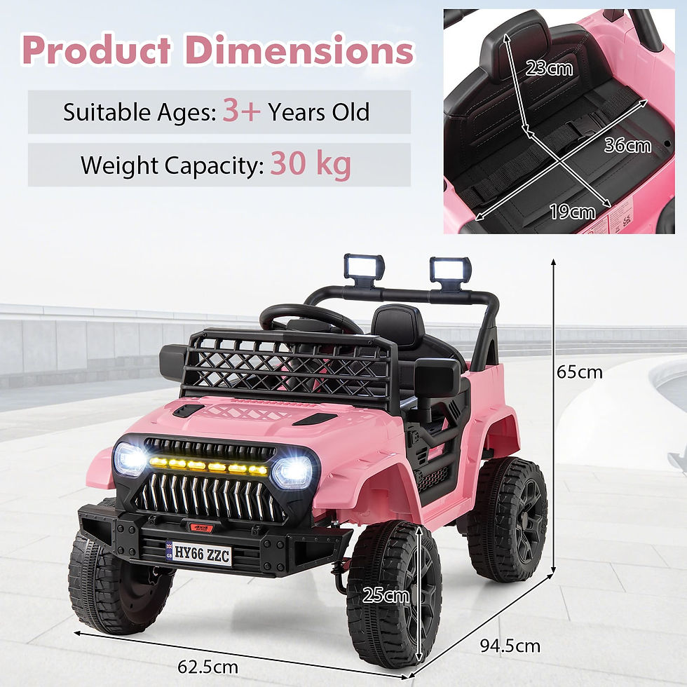 Thumbnail: DORTALA 12V Kids Ride on Truck Car Battery Powered Toddler Electric Vehicle-Pink