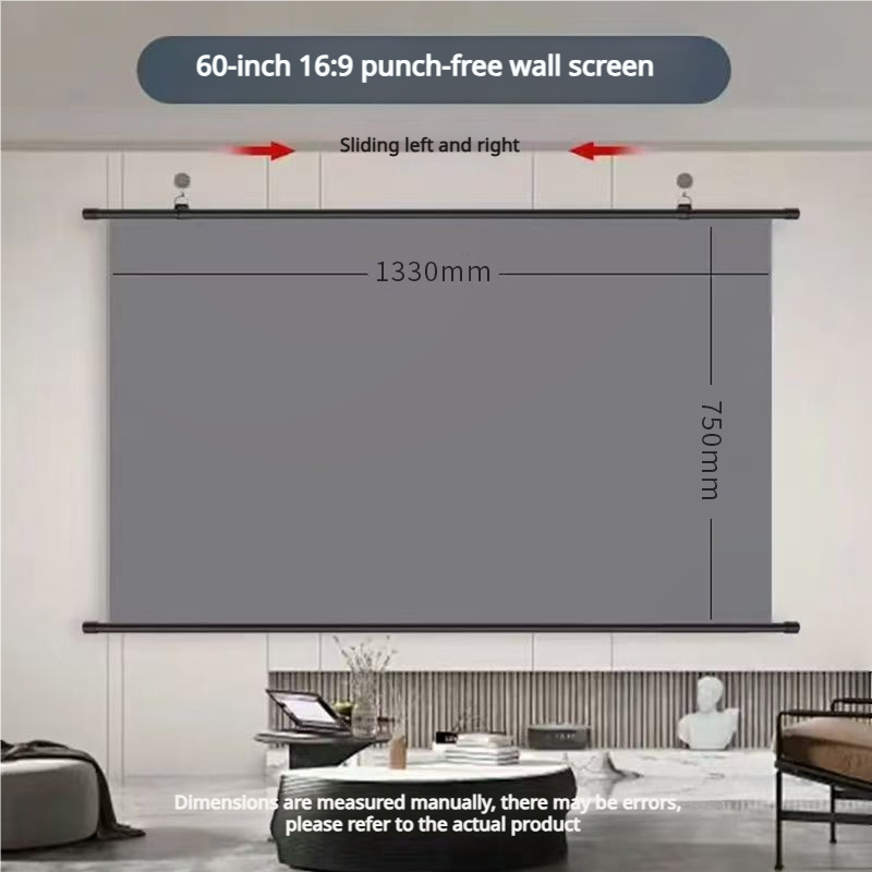 Thumbnail: XIAOHUI Anti-light Thick HD Projector Screen 16:9 No-hole Wall-mounted Home Proj