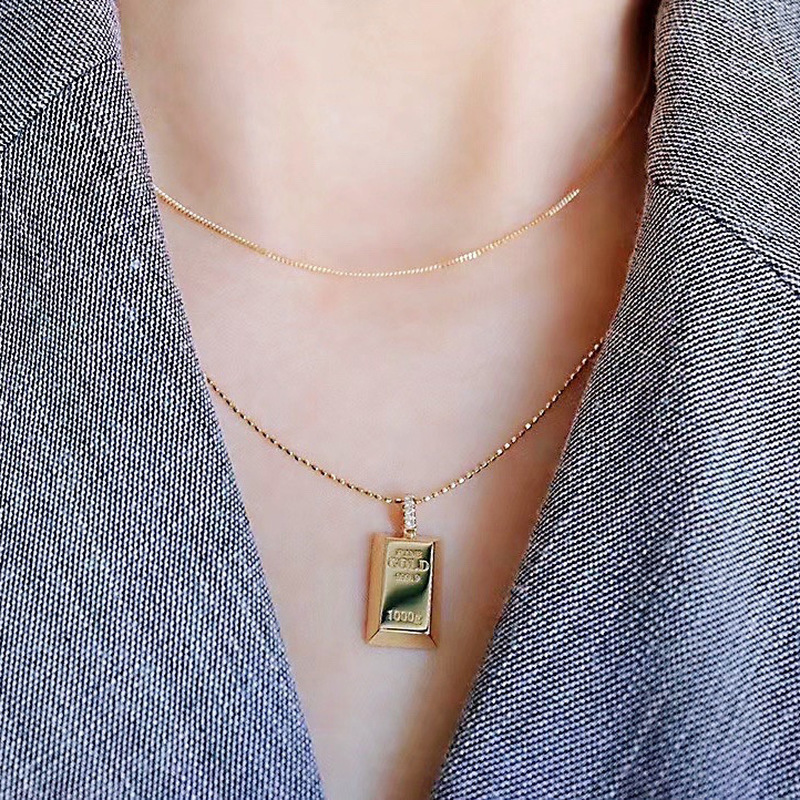 Thumbnail: Fine Soild 18K Gold Filled Pendant Charm Wedding Pendants Necklace For Women Bri