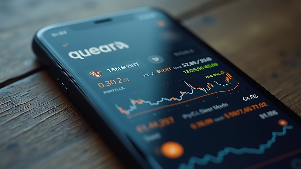 Close-up view of a smartphone displaying cryptocurrency prices and portfolio