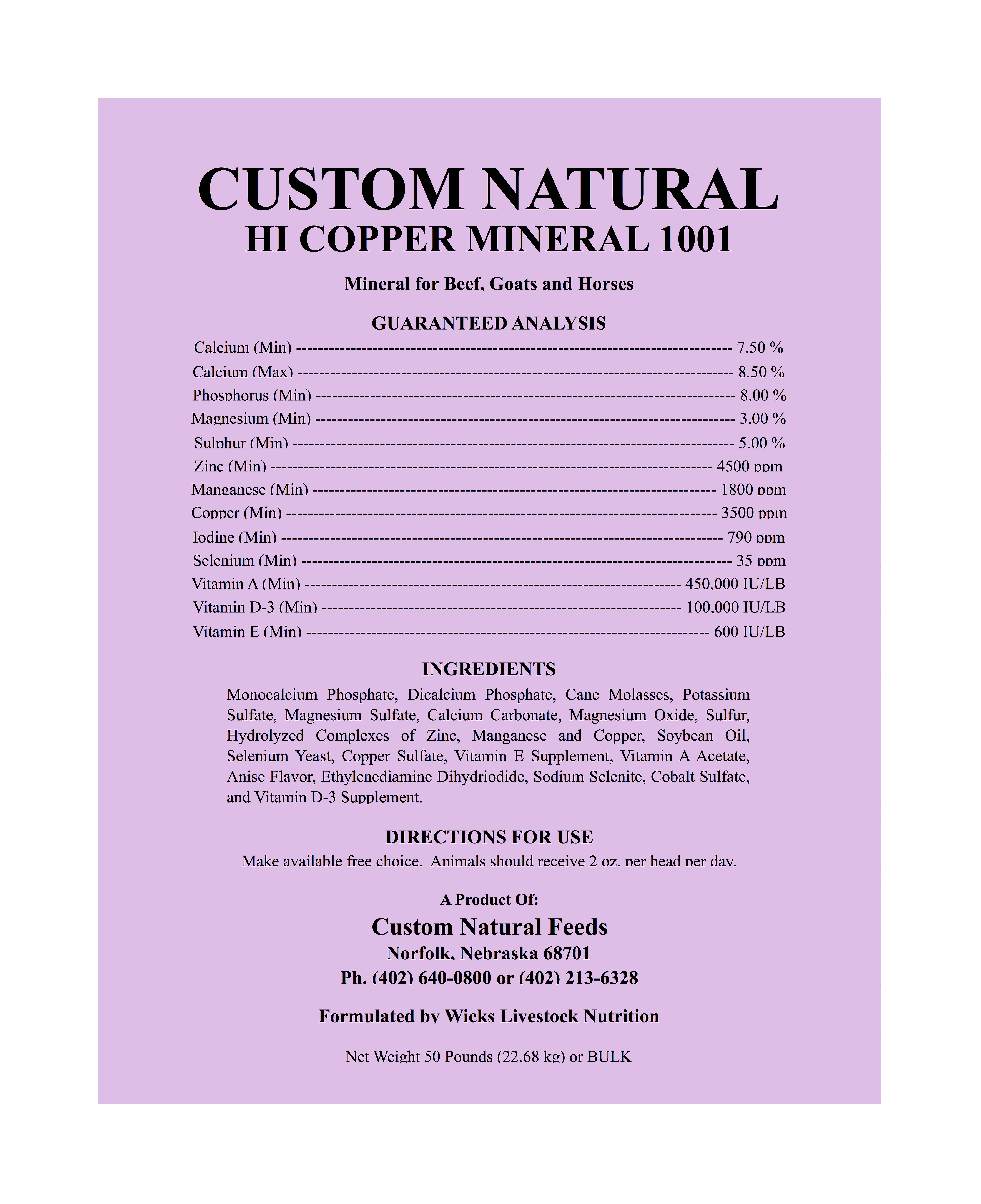 Hi Copper Mineral (1001)