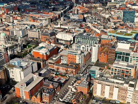 Arial overview of Belfast