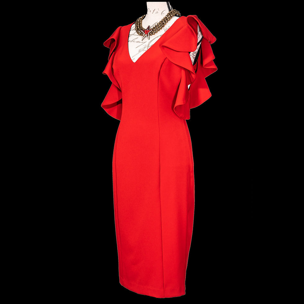 Thumbnail: 405R-POSH COUTURE RED DELIGHT COCKTAIL DRESS