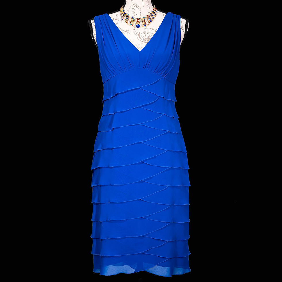 358-JONES OF NEW YORK ROYAL BLUE SLEEVELESS DRESS