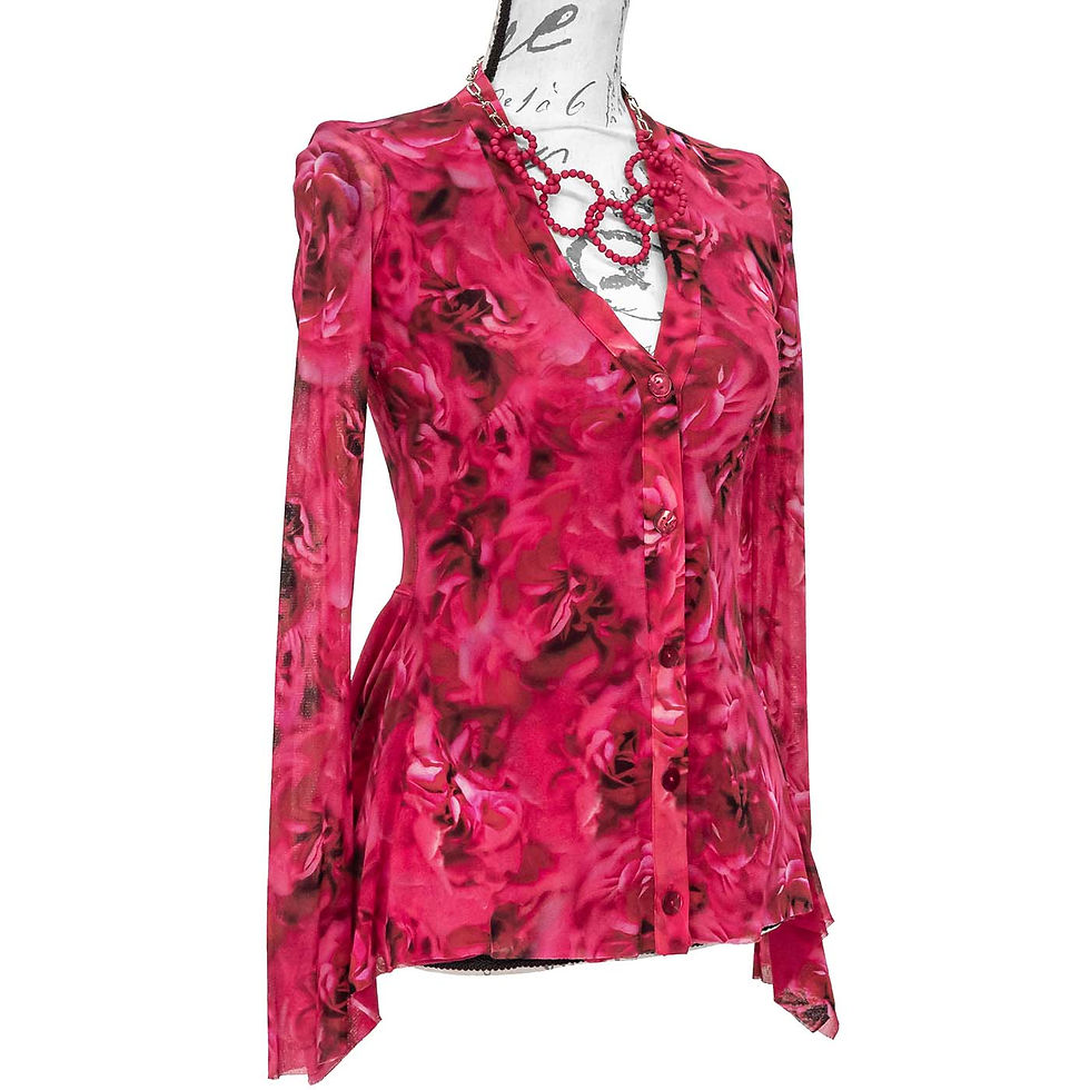 Thumbnail: 1332-FUZZI RED LONG SLEEVE TOP