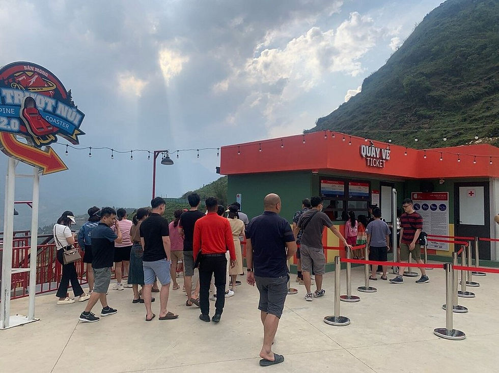 the ticket line at alpine coaster