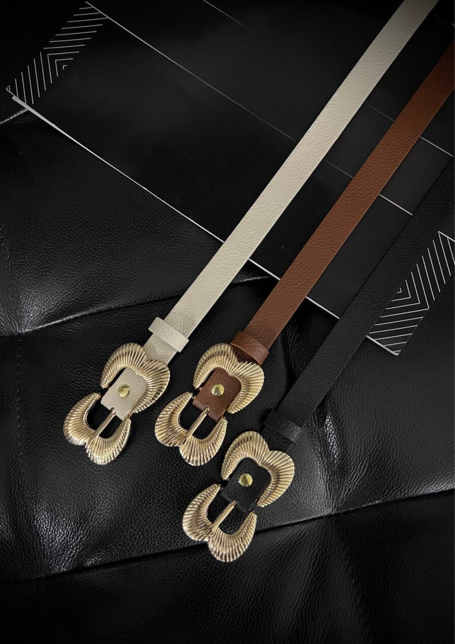 Gold Kelebek Tokalı Kadın Pantolon Kemeri, Ceket Kemeri, Elbise Kemeri, Gömlek K