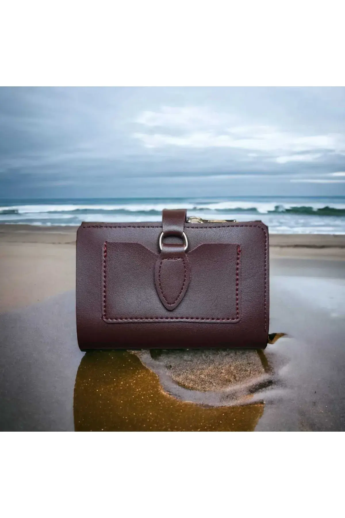 Kadın Çok Gözlü Bol Kartlıklı Deri Bozuk & Kağıt Para Bölmeli Fermuarlı Şık Kart