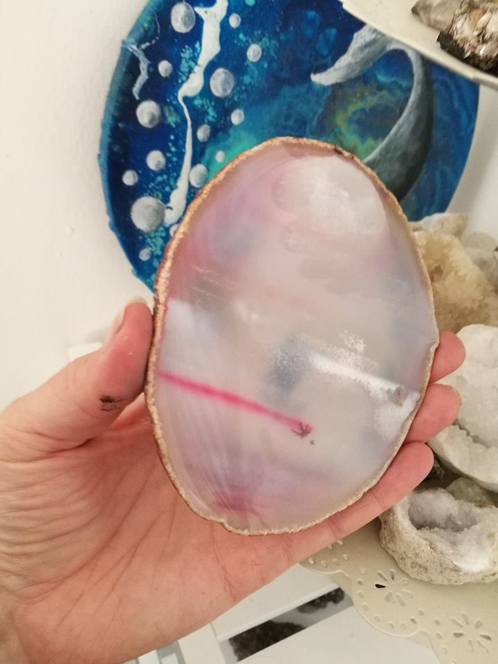 Thumbnail: Sacred Soul Agate Geode Slice Painting Safe and Loved