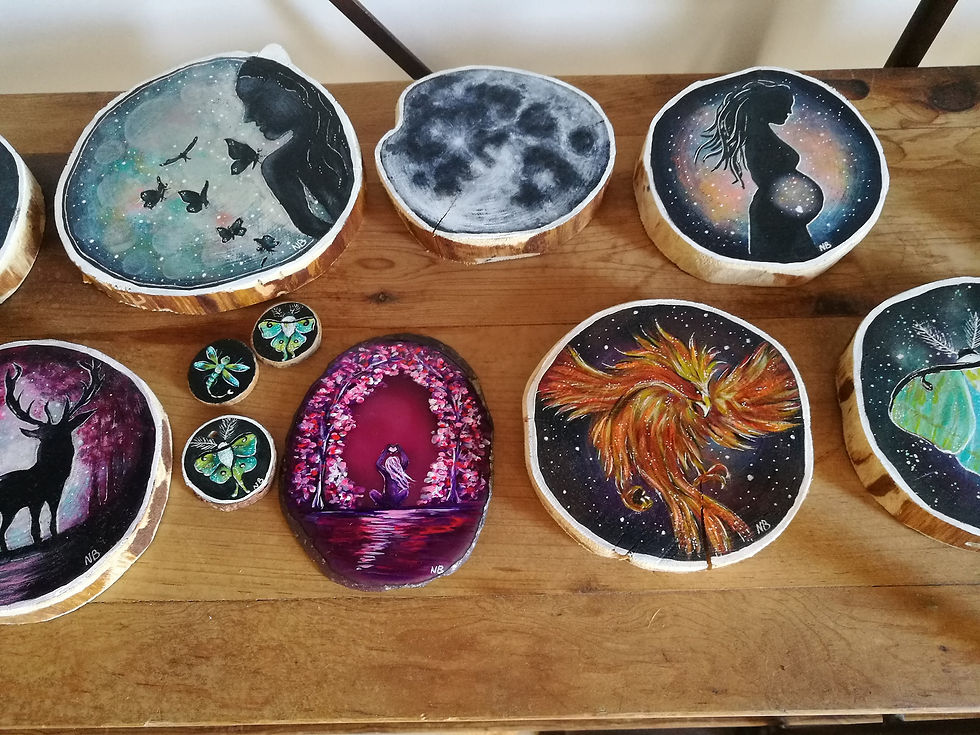 Thumbnail: Sacred Soul Agate Geode Slice Painting Safe and Loved * RESERVED * for C