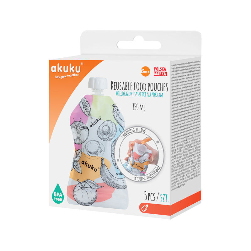 Thumbnail: Reusable Baby food spout pouches  5pk