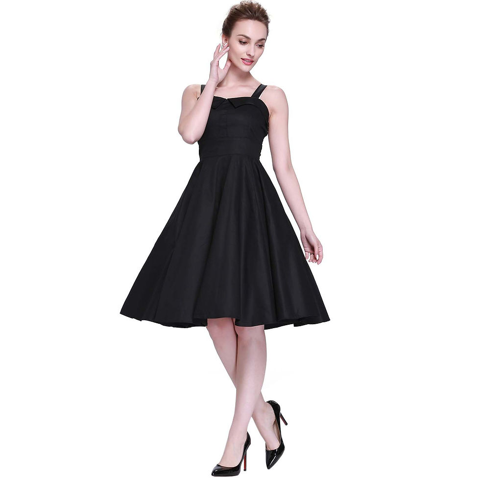 Thumbnail: Women's Vintage Dress in Black