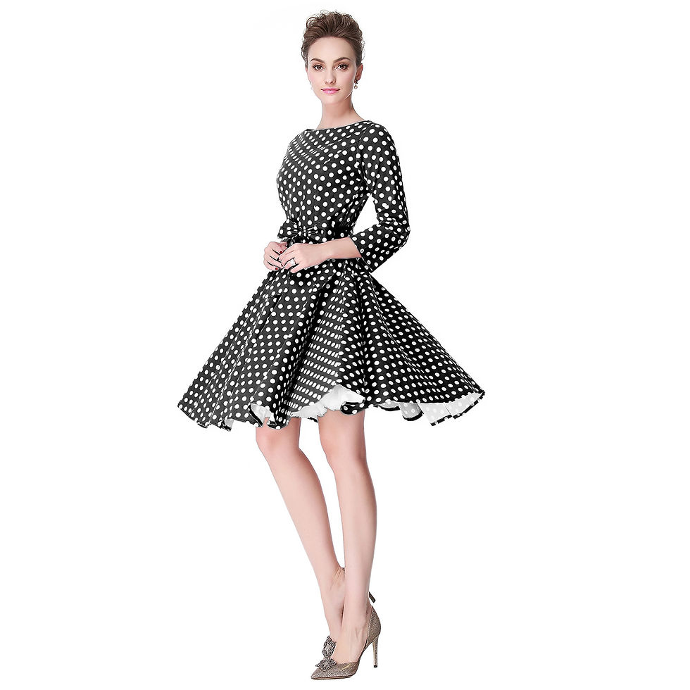 Thumbnail: Women's Vintage Black and White Dress