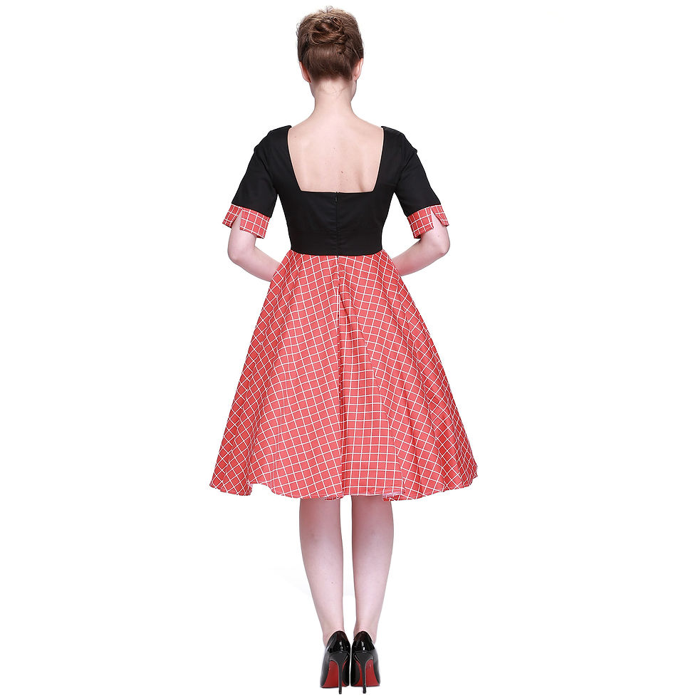 Thumbnail: Women's Vintage Black and Red Dress