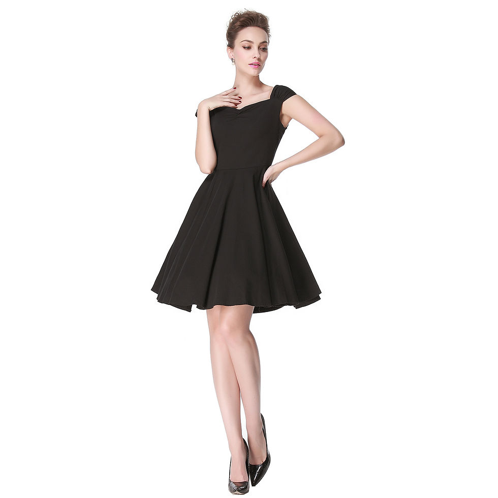 Thumbnail: Women's Vintage Dress in Black