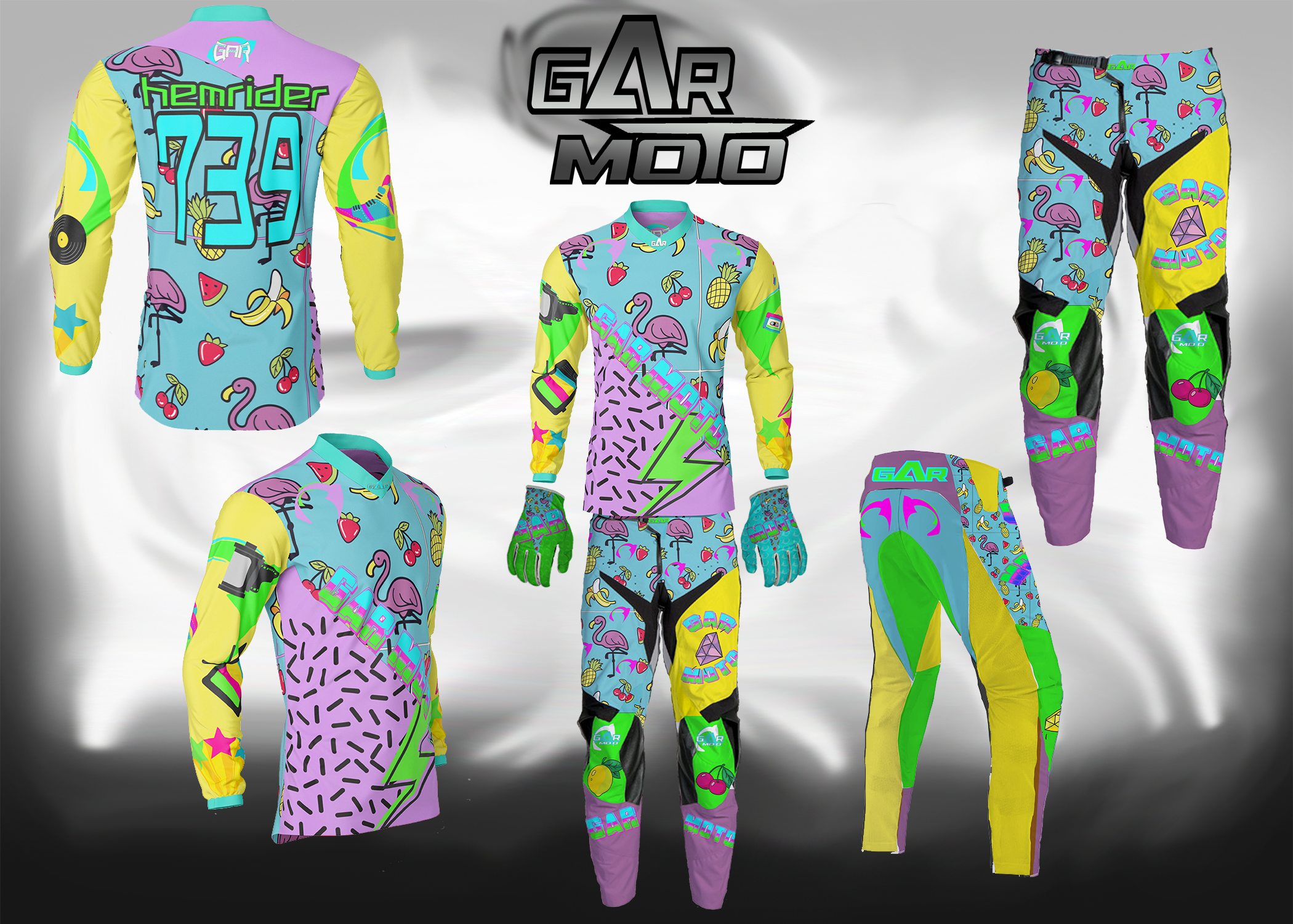 Women's Flamingo 80s Moto Kit