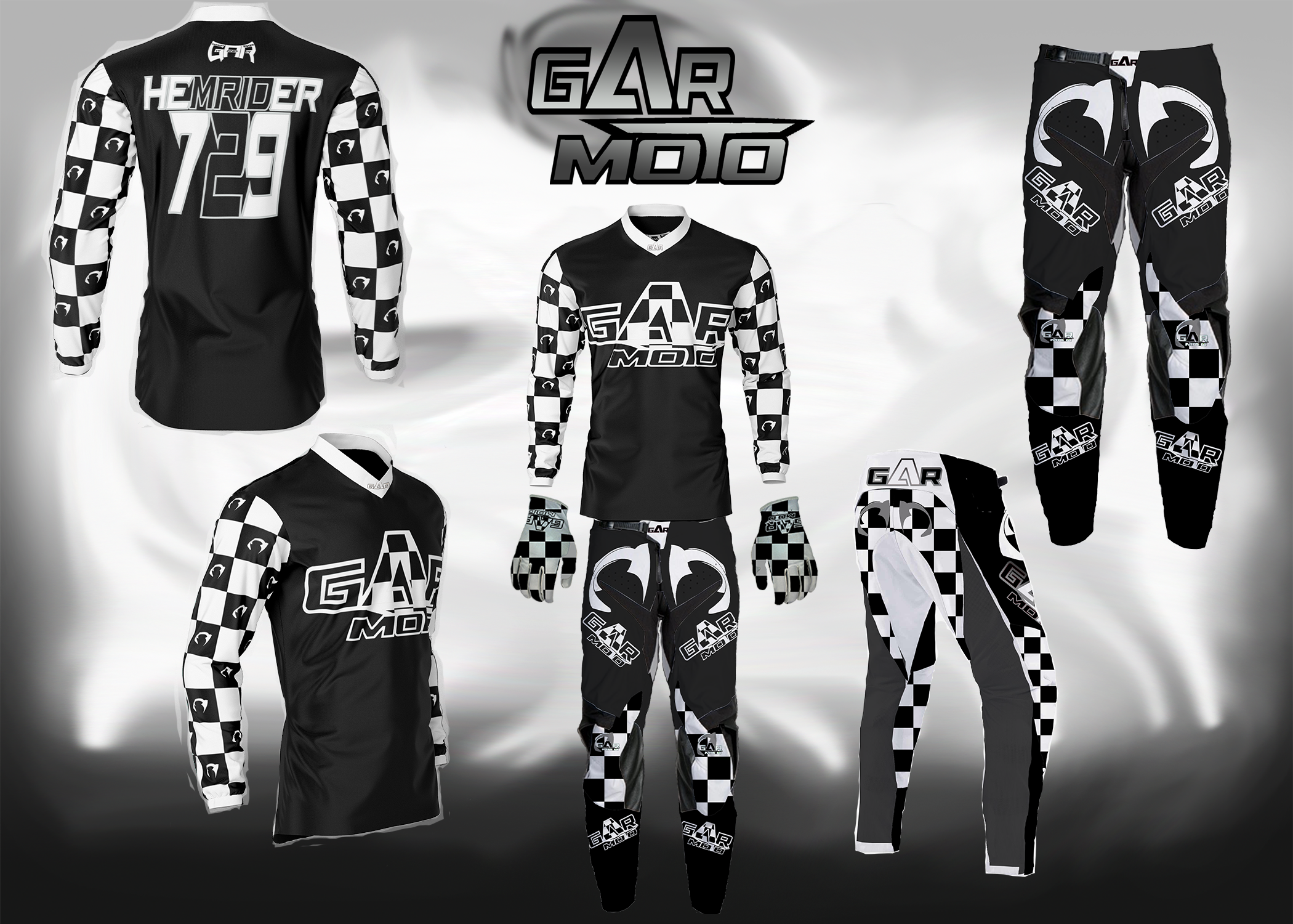 Kids Black Finishers Moto Kit