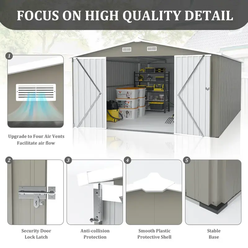 Thumbnail: 10×14 Outdoor Storage Shed – Heavy-Duty Metal Building