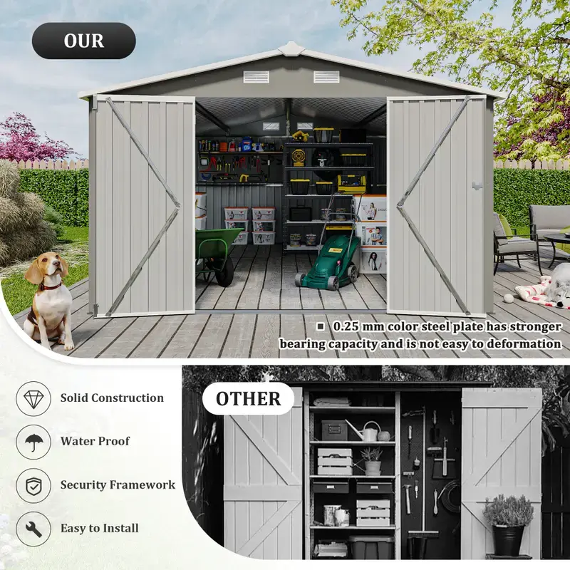 Thumbnail: 10×14 Outdoor Storage Shed – Heavy-Duty Metal Building