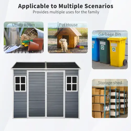 Thumbnail: 8x6 Resin Outdoor Storage Shed – Waterproof, Lockable, with Floor & Windows