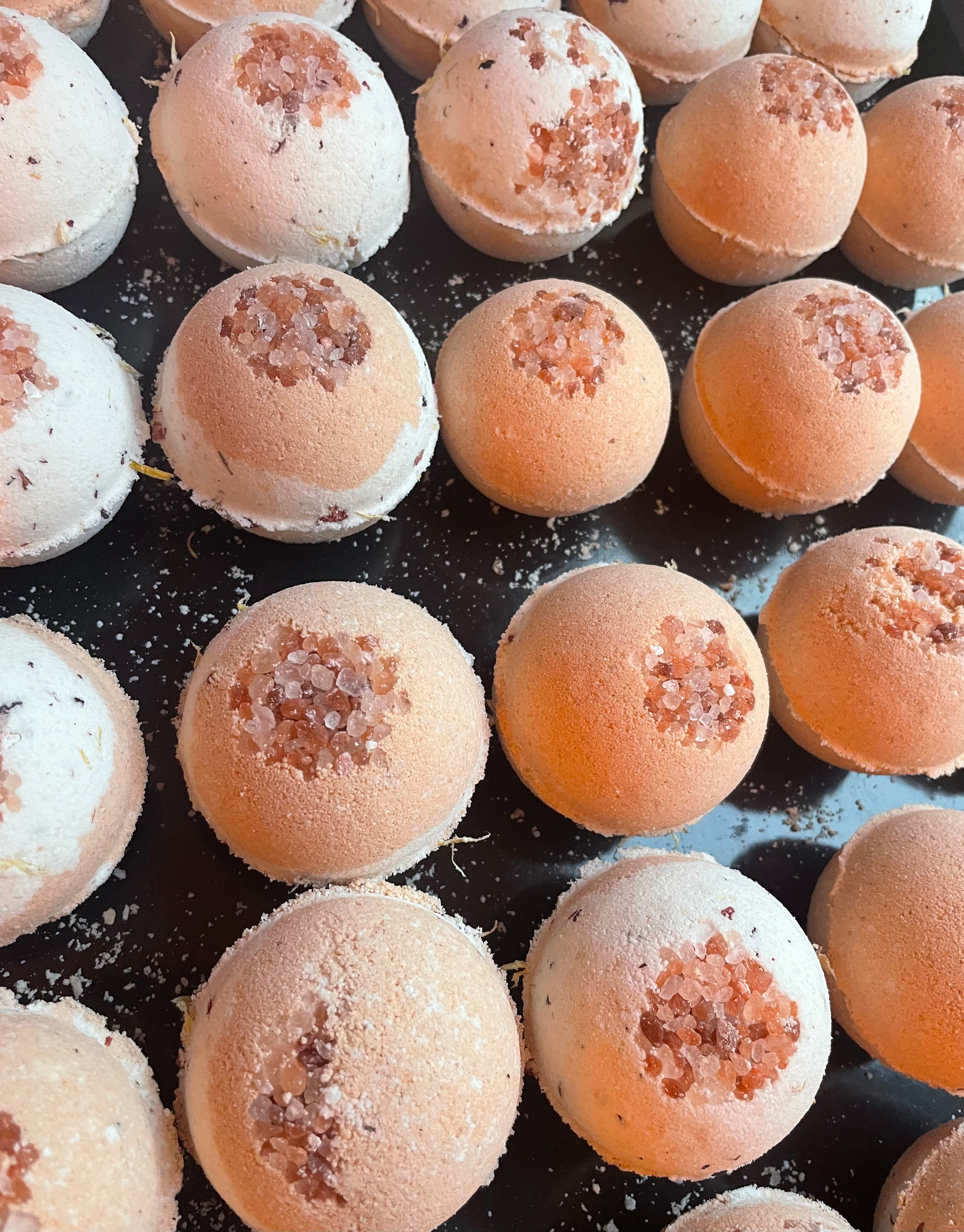 Pink infusion organic bath bombs