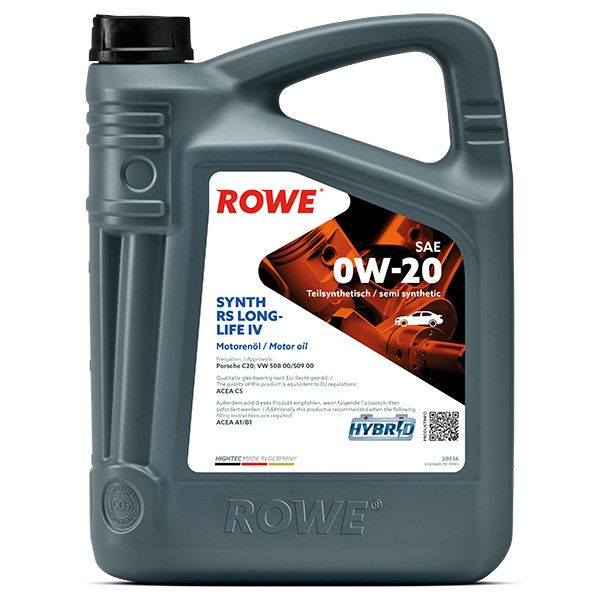 ROWE HIGHTEC 20036 SYNT RS LONGLIFE, SAE 0W-20 Motorolie 5L
