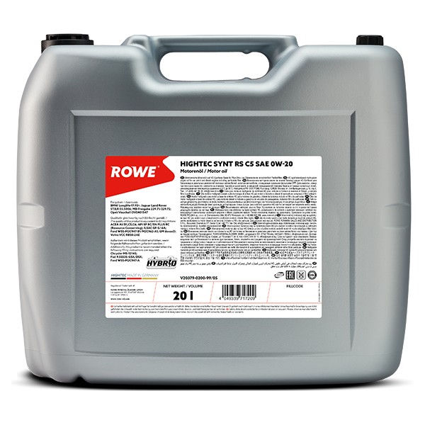 ROWE HIGHTEC 20379, SYNT RS C5 SAE 0W-20 Motorolie 20L