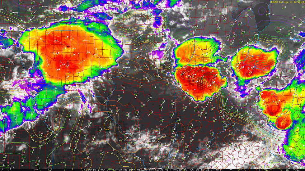 4000+ j/kg of instability in a huge area across Illinois and Indiana this morning, with a cluster of storms and jet stream disturbance pointed that direction.