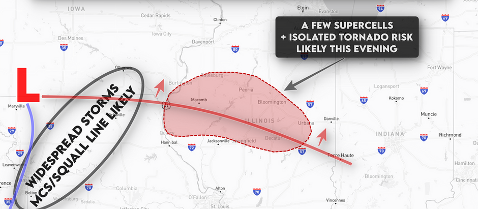 Riding the Illinois Warm Front This Evening