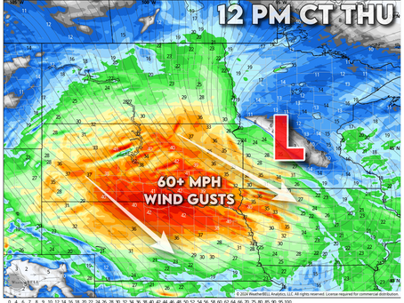 Corridors of High Winds & Accumulating Snow Clip the Northern Plains and Upper Midwest