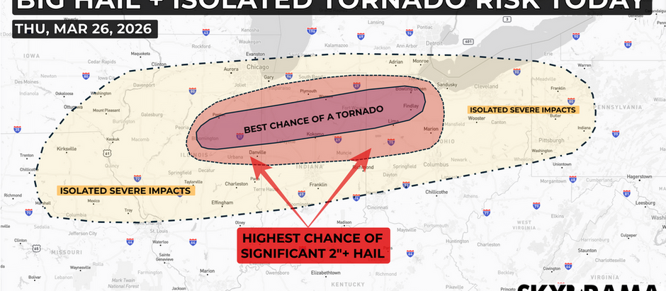Big A$$ Hail & Isolated Tornadoes in the Midwest Today