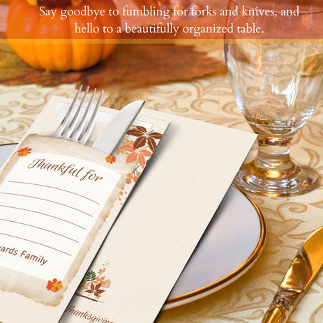 Bespoke Cutlery Pouches with Napkins: A Personalized Touch for Your Thanksgiving Celebration