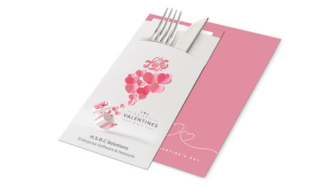 Personalized Cutlery Holders for Valentine's Day Party with Napkins | Silverset