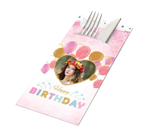 מחזיקי סכו״ם בהדפסה אישית לחגיגת יום הולדת עם מפיות הגייניות | סילברסט