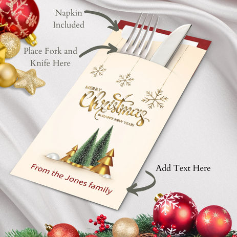 Bespoke Cutlery Pouches with Napkins: A Personalized Touch for Your Christmas Celebration