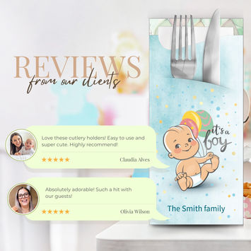 Bespoke Cutlery Pouches with Napkins: A Personalized Touch for Your Baby Shower Party