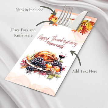 Bespoke Cutlery Pouches with Napkins: A Personalized Touch for Your Thanksgiving Celebration