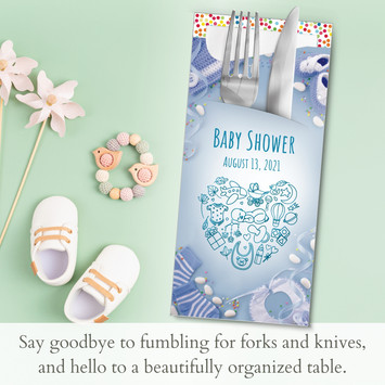 Bespoke Cutlery Pouches with Napkins: A Personalized Touch for Your Baby Shower Party