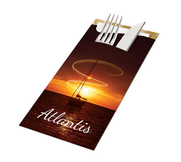 Personalized Cutlery Holders for Yacht Party with Napkins | Silverset