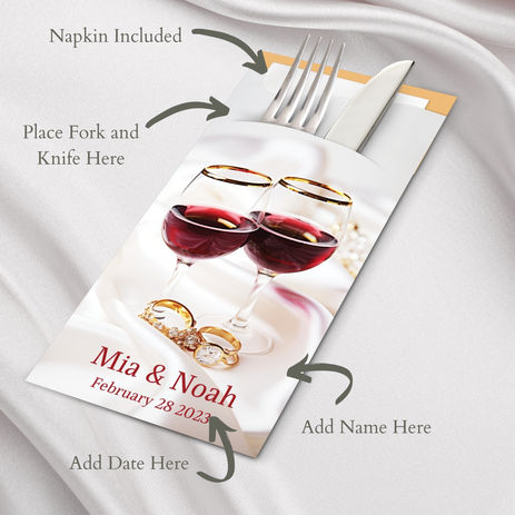 Bespoke Cutlery Pouches with Napkins: A Personalized Touch for Your Wedding Celebration