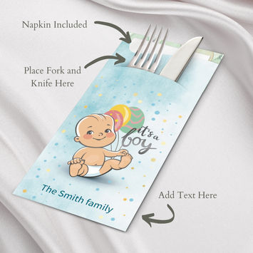 Bespoke Cutlery Pouches with Napkins: A Personalized Touch for Your Baby Shower Party