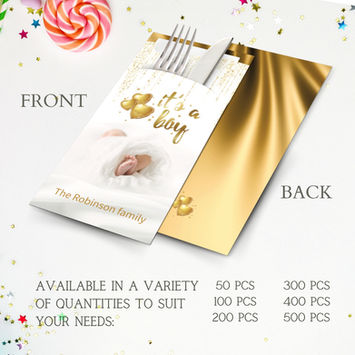 Bespoke Cutlery Pouches with Napkins: A Personalized Touch for Your Baby Shower Party