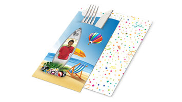 מחזיקי סכו״ם בהדפסה אישית לחגיגת יום הולדת עם מפיות הגייניות | סילברסט