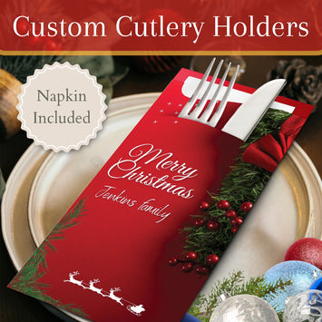 Bespoke Cutlery Pouches with Napkins: A Personalized Touch for Your Christmas Celebration