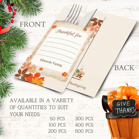 Bespoke Cutlery Pouches with Napkins: A Personalized Touch for Your Thanksgiving Celebration