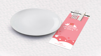 Personalized Cutlery Holders for Valentine's Day Party with Napkins | Silverset