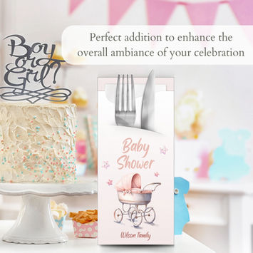 Bespoke Cutlery Pouches with Napkins: A Personalized Touch for Your Baby Shower Party