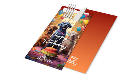 Personalized Cutlery Holders for Birthday Party with Napkins | Silverset