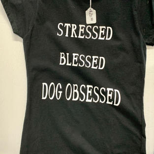 Stressed Blessed Dog Obsessed - Tshirt - Black S